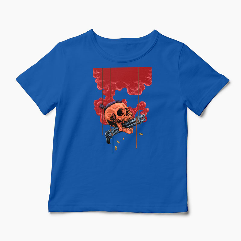 Tricou Craniu Shotgun - Copii-Albastru Regal